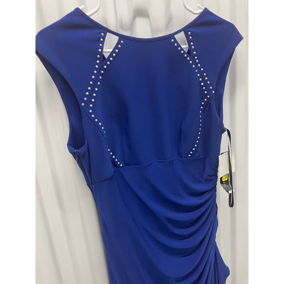 Betsy &‎ Adam Dress Sz 10 Blue Waterfall Formal Prom Dance Cocktail Evening Long - Picture 3 of 7